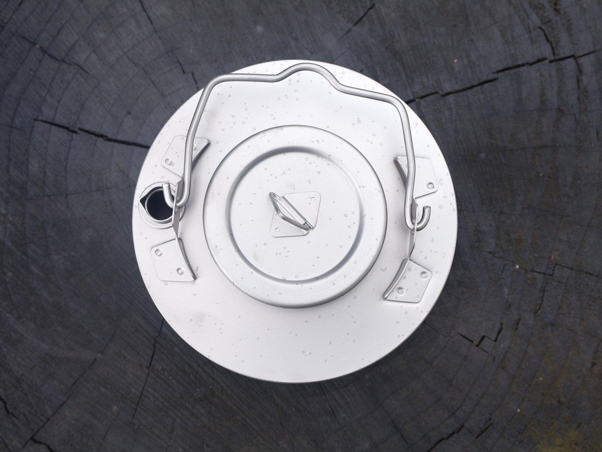 top view of titanium kettle