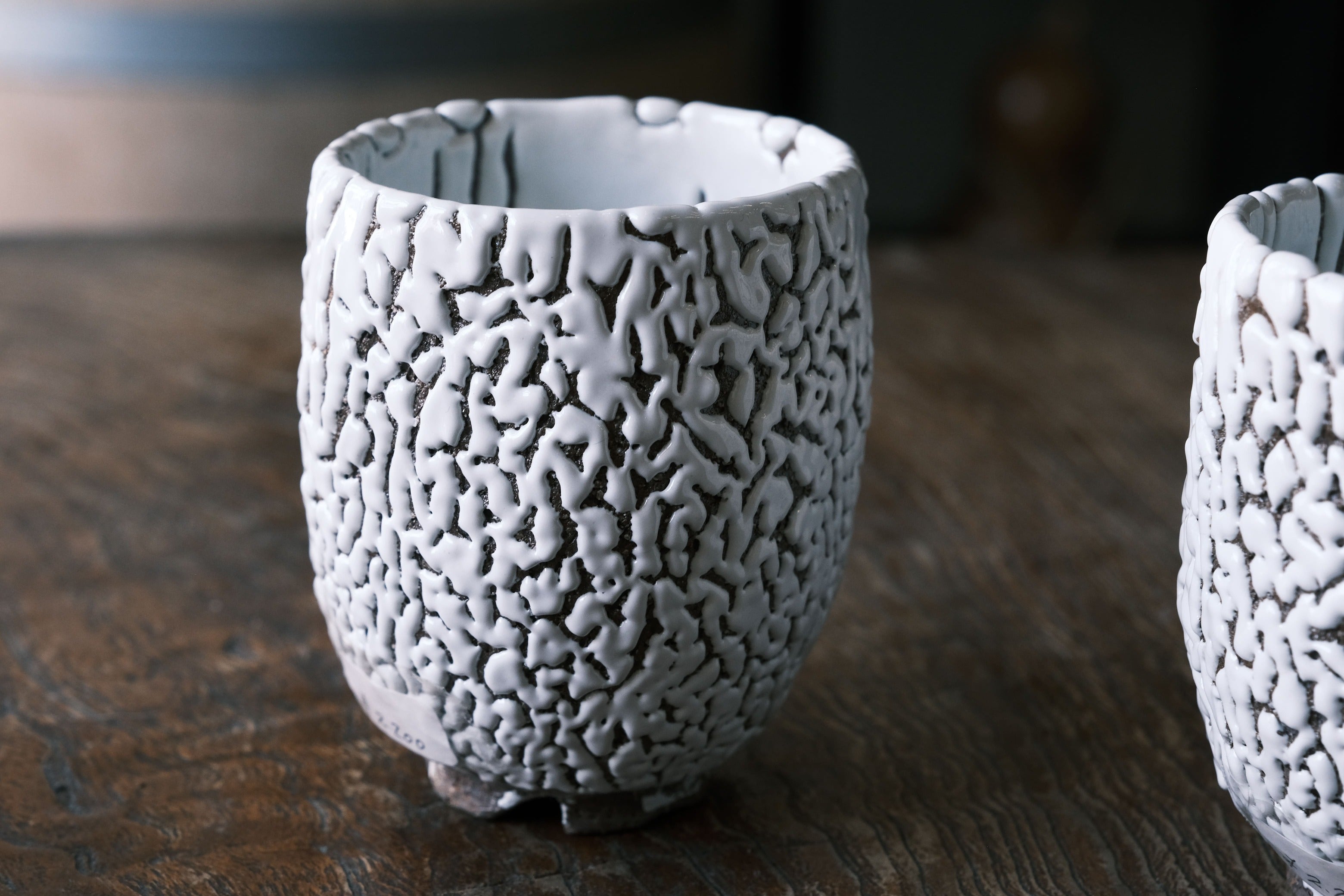 Japanese Hagi-yaki texture White Tea Cup | Hagi Glaze (萩焼)