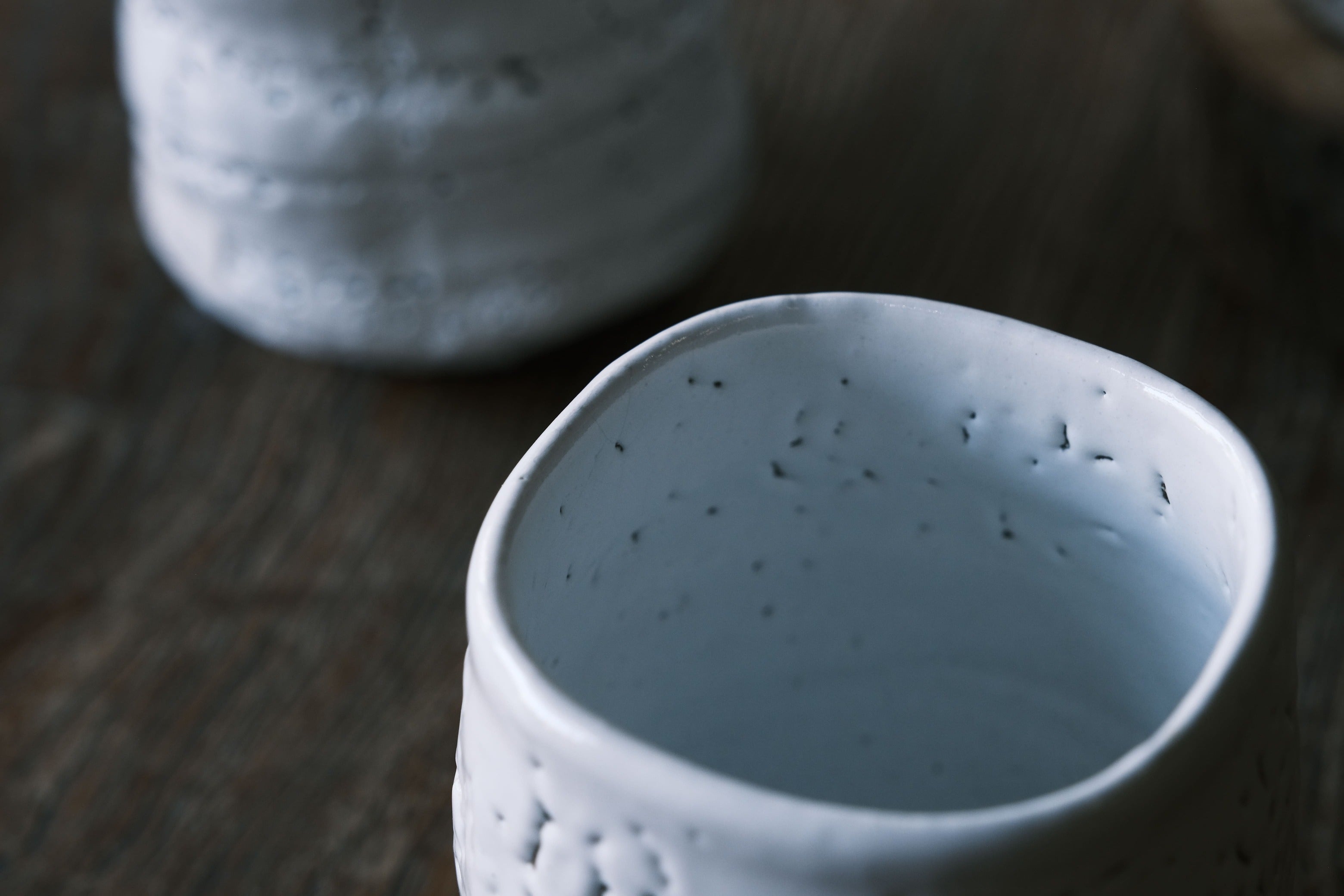 Japanese Hagi-yaki texture White Tea Cup | Hagi Glaze (萩焼)