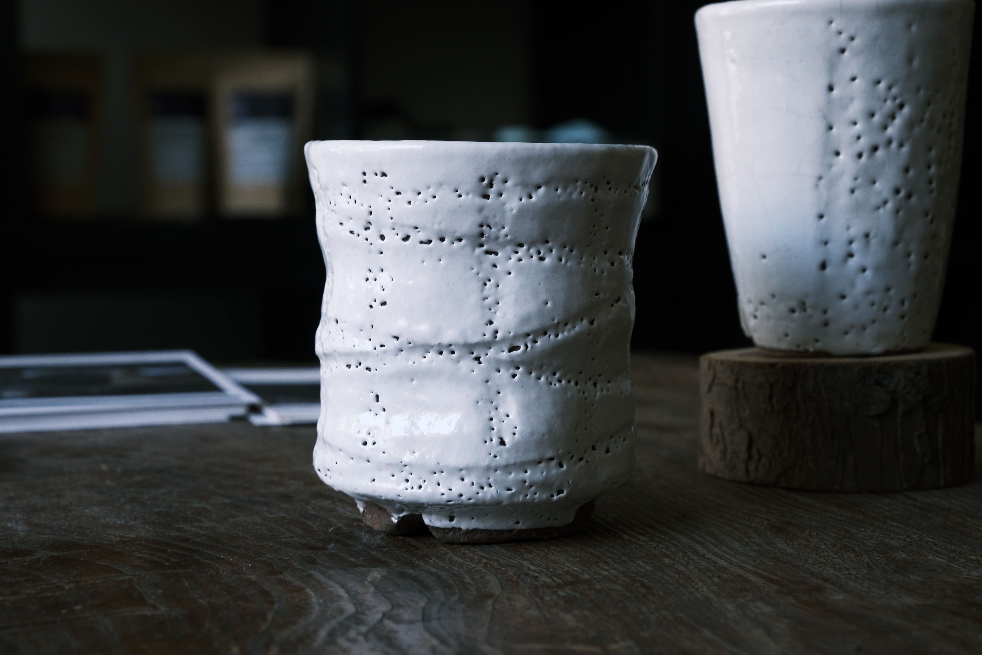 Japanese Hagi-yaki texture White Tea Cup | Hagi Glaze (萩焼)