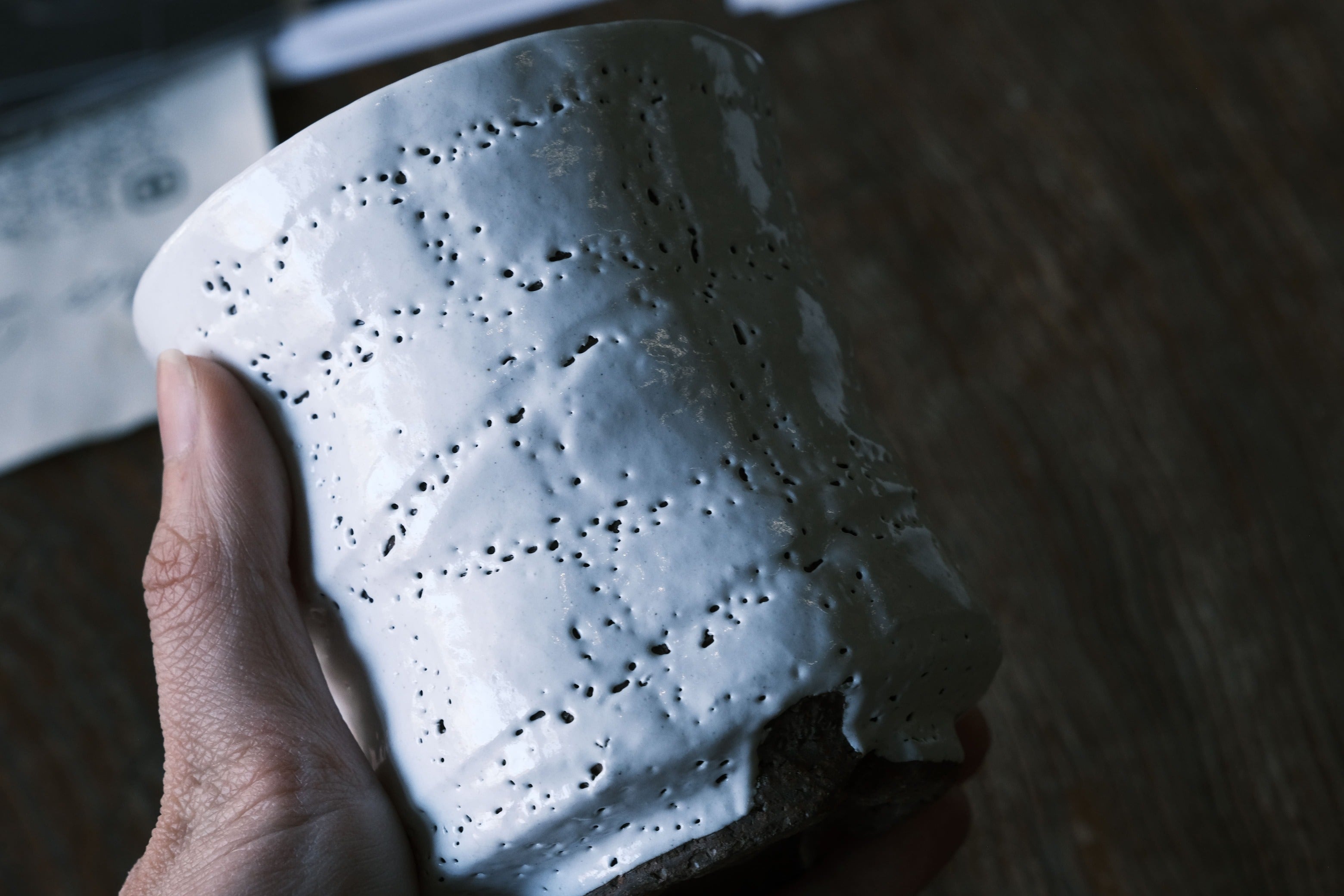 Japanese Hagi-yaki texture White Tea Cup | Hagi Glaze (萩焼)