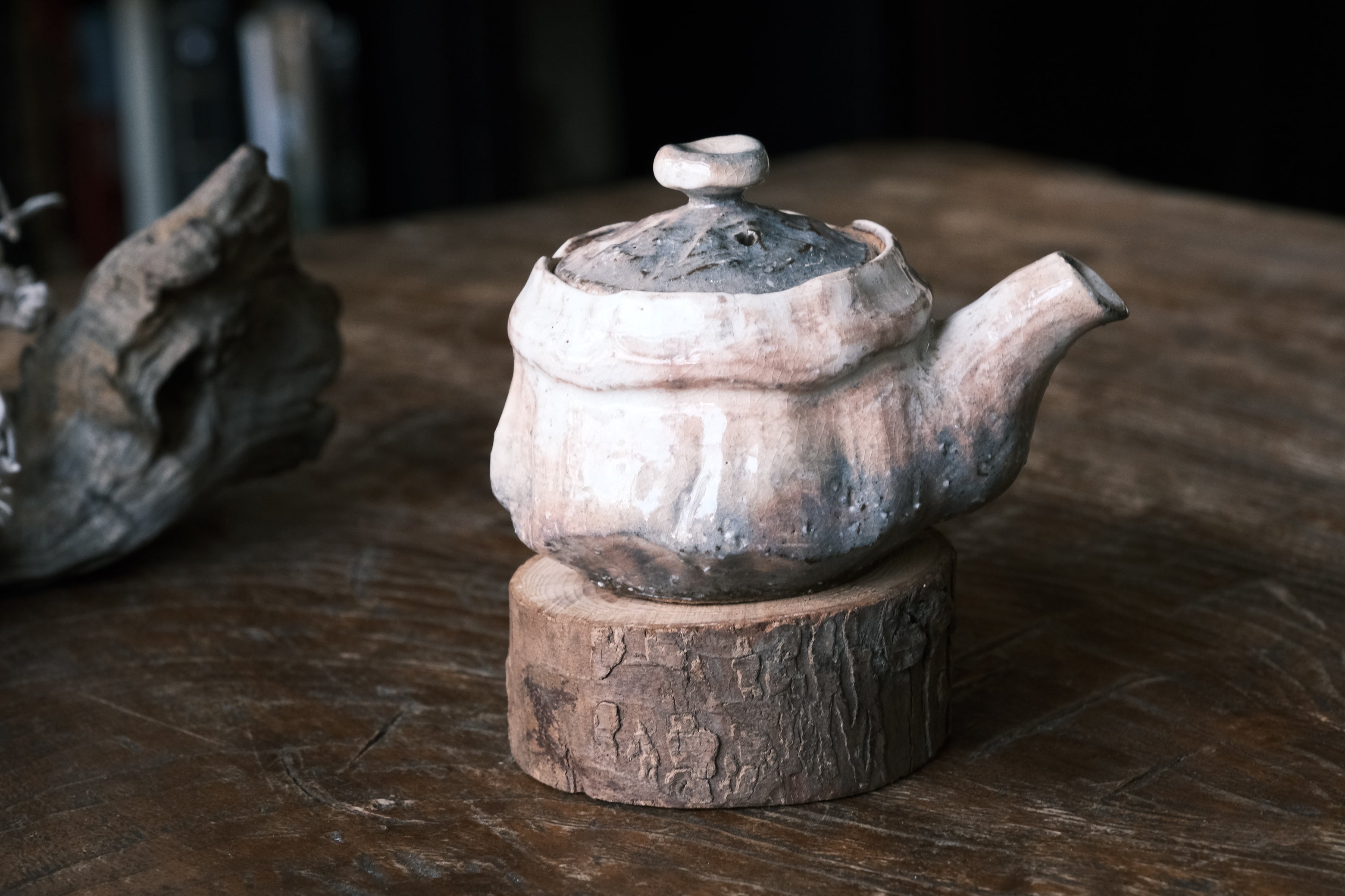 Japanese Hagi-yaki Houhin No Handle Tea pot | Hagi Glaze (萩焼)