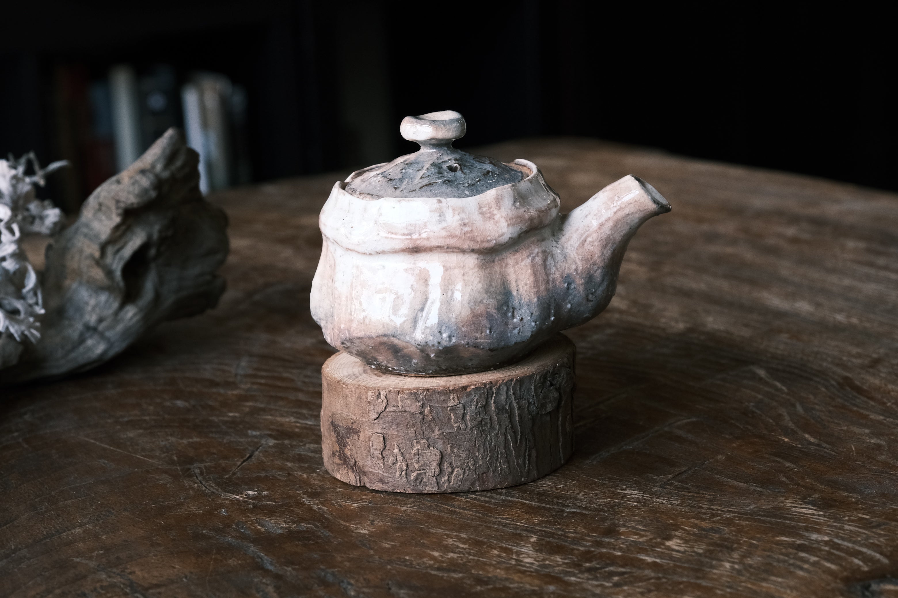 Japanese Hagi-yaki Houhin No Handle Tea pot | Hagi Glaze (萩焼)