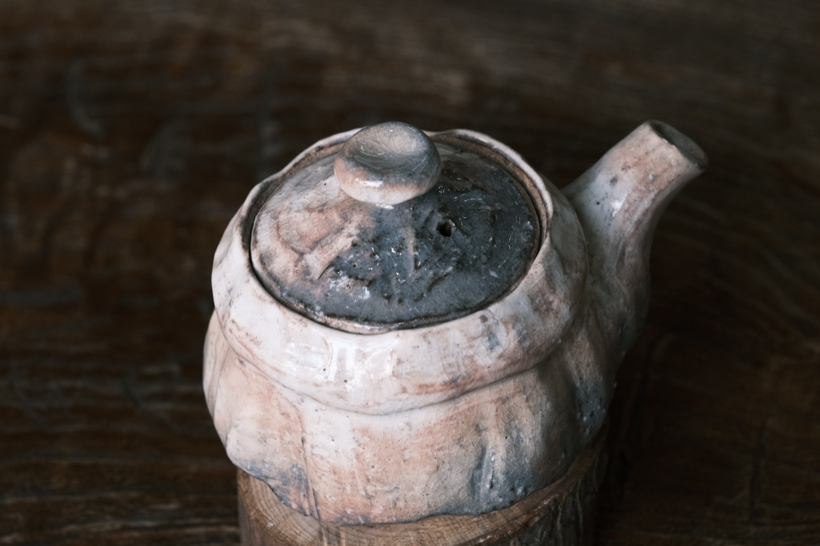 Japanese Hagi-yaki Houhin No Handle Tea pot | Hagi Glaze (萩焼)
