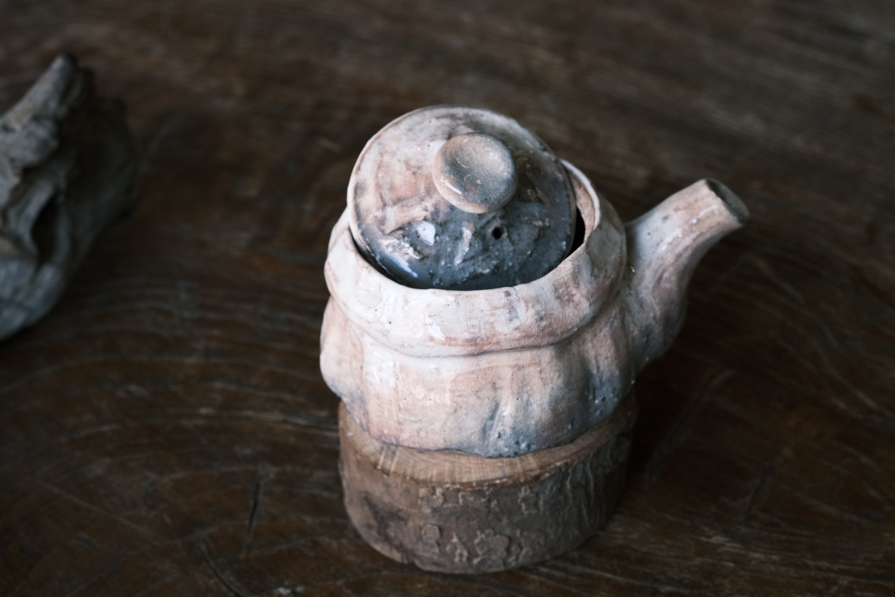 Japanese Hagi-yaki Houhin No Handle Tea pot | Hagi Glaze (萩焼)