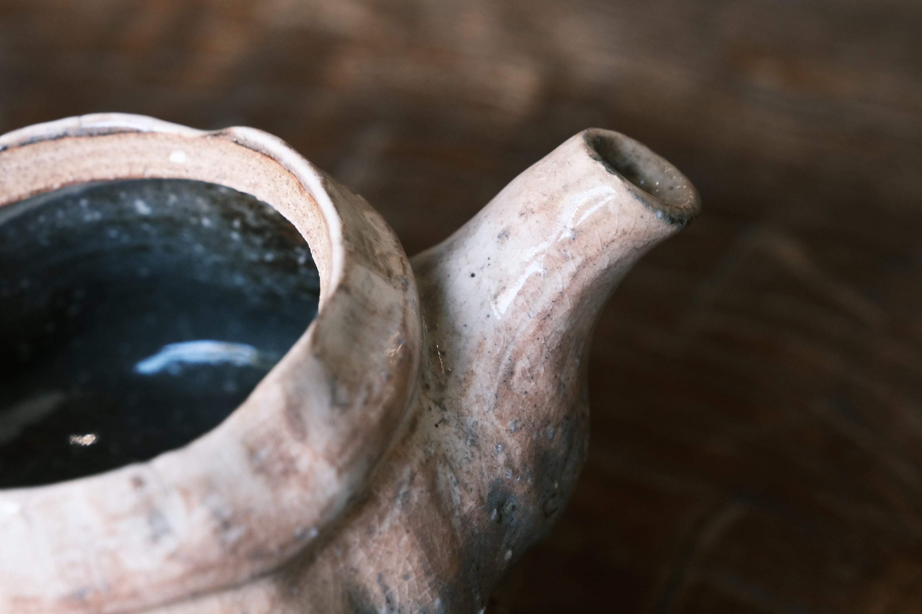 Japanese Hagi-yaki Houhin No Handle Tea pot | Hagi Glaze (萩焼)