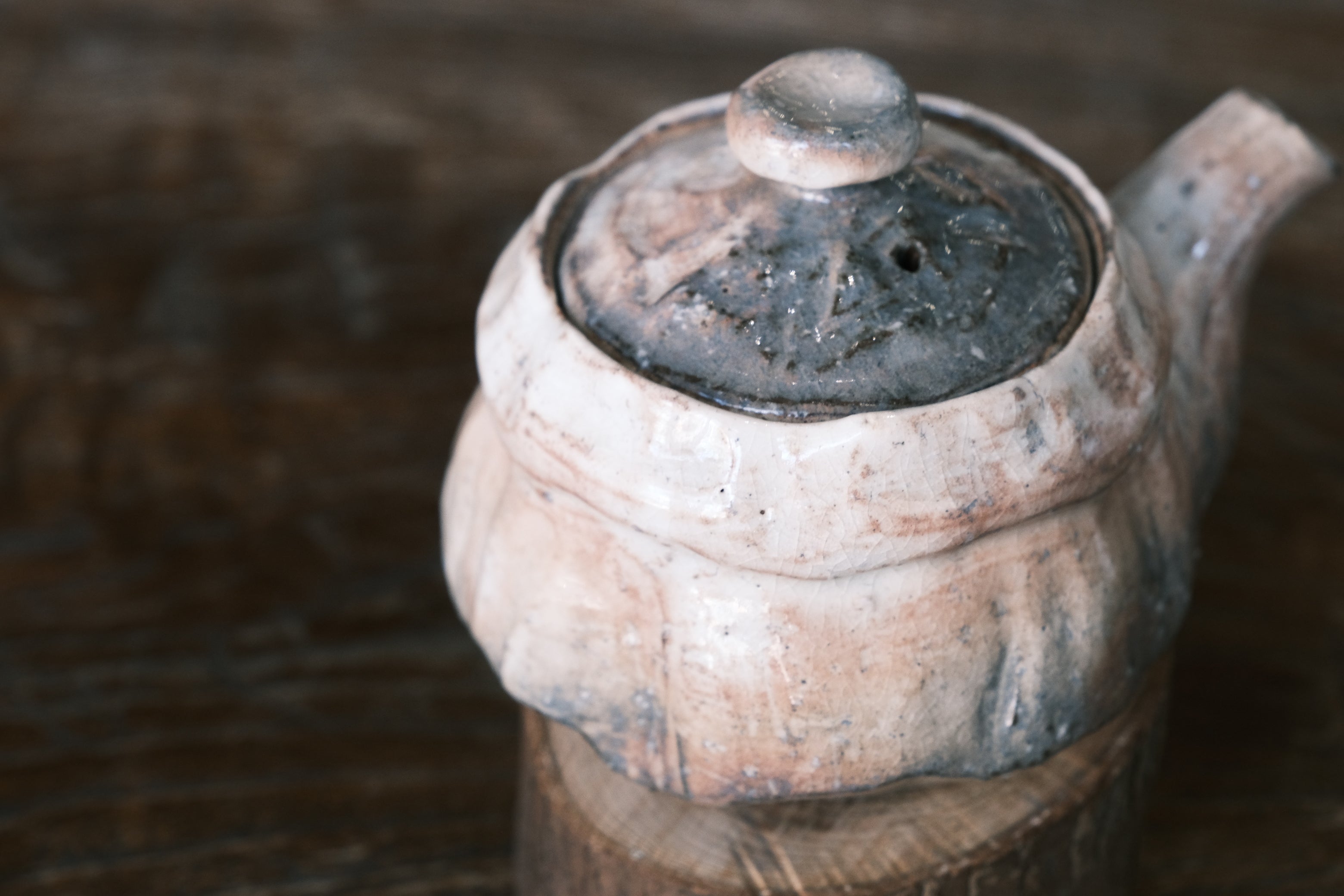 Japanese Hagi-yaki Houhin No Handle Tea pot | Hagi Glaze (萩焼)