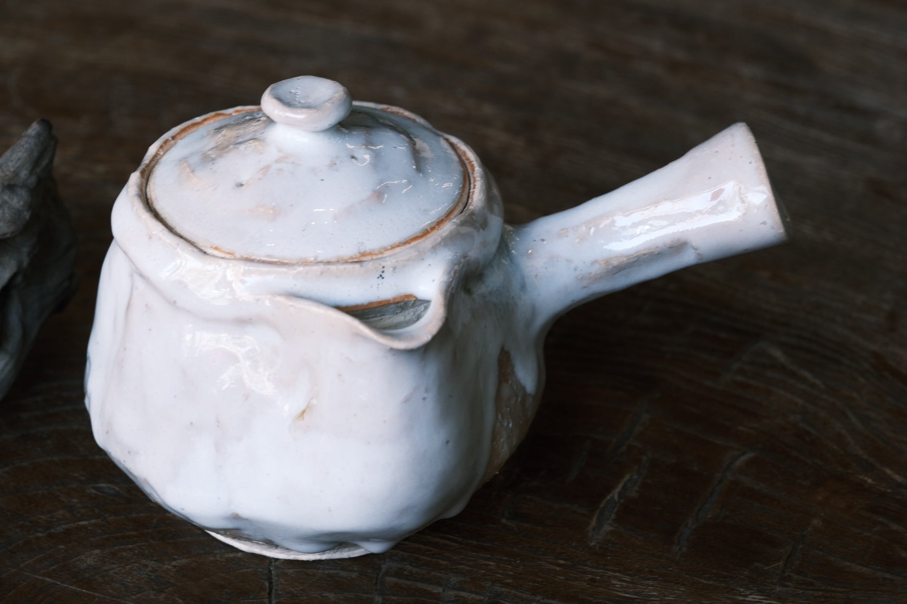 Japanese Hagi-yaki Tea Pot | White Hagi Glaze (萩燒) - O5 RARE TEA BAR