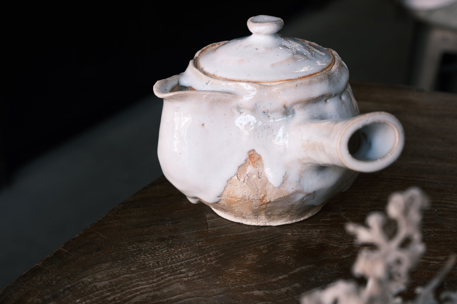 Japanese Hagi-yaki Tea Pot | White Hagi Glaze (萩燒) - O5 RARE TEA BAR