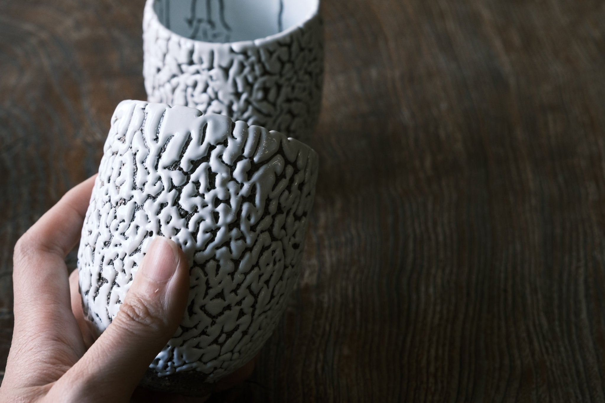 Japanese Hagi-yaki texture White Tea Cup | Hagi Glaze (萩焼) - O5 RARE TEA BAR