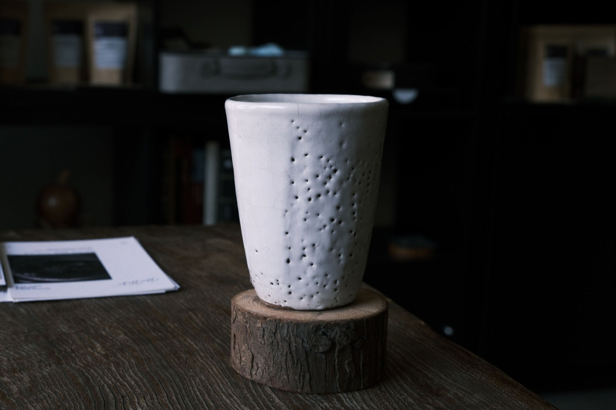 Japanese Hagi-yaki texture White Tea Cup | Hagi Glaze (萩焼) - O5 RARE TEA BAR