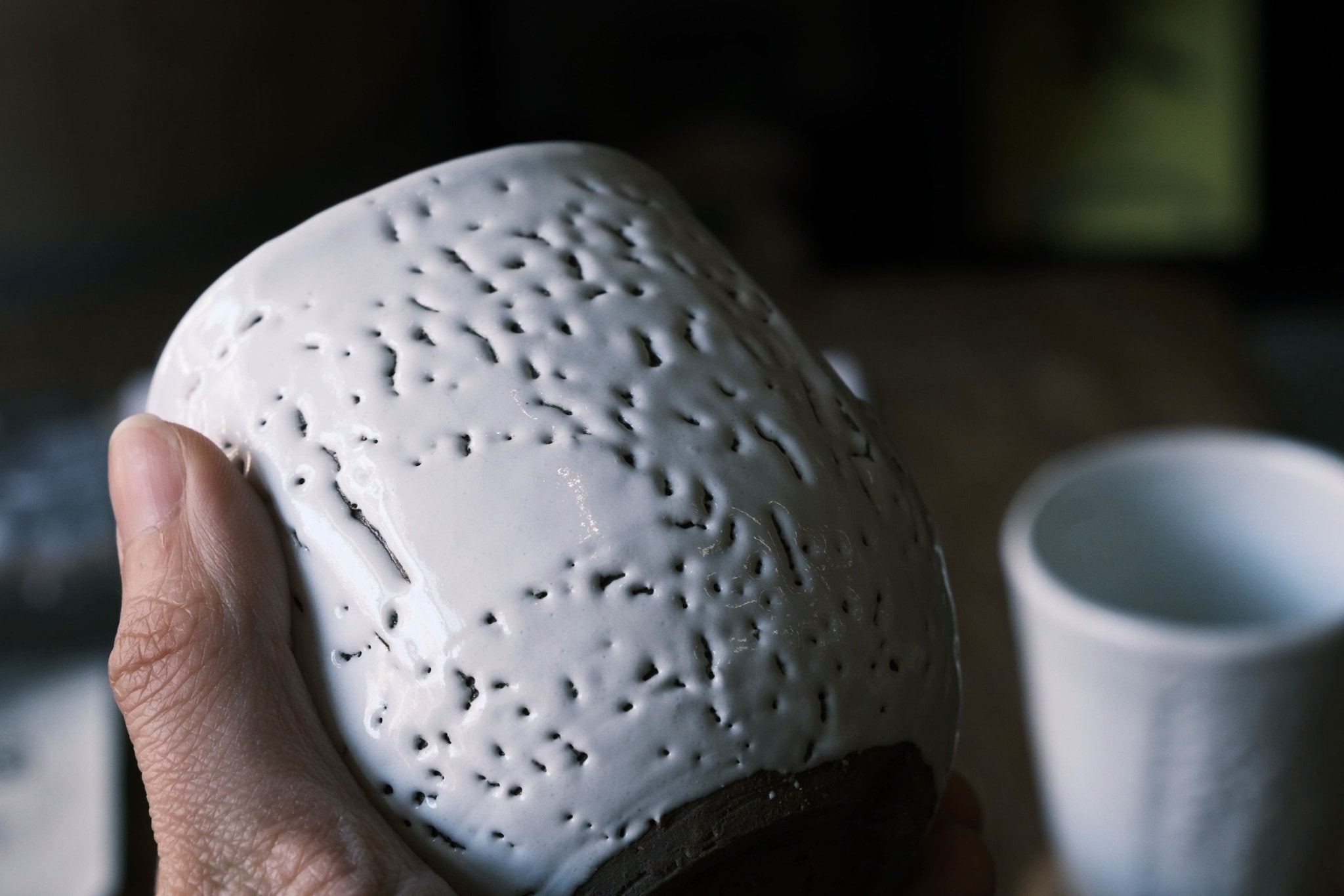 Japanese Hagi-yaki texture White Tea Cup | Hagi Glaze (萩焼) - O5 RARE TEA BAR