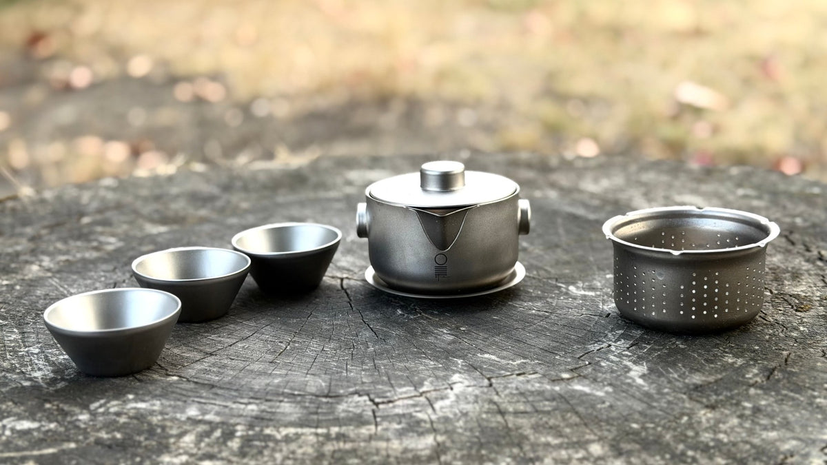 O5 TITANIUM HOHIN TEA SET (150ml Teapot + 3 Cups) - O5 RARE TEA BAR