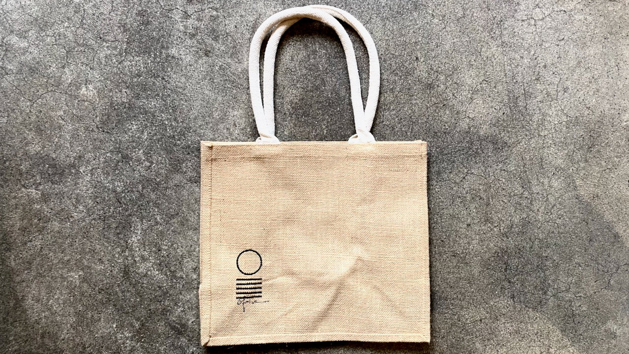 Embroidered Jute TOTE BAG - O-FIVE RARE TEA BAR