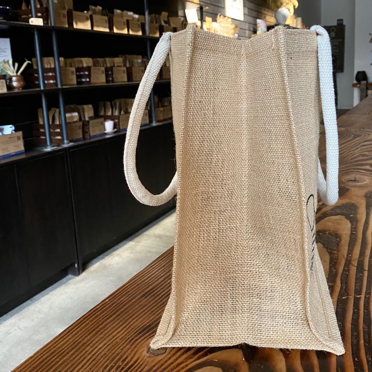 Embroidered Jute TOTE BAG - O-FIVE RARE TEA BAR