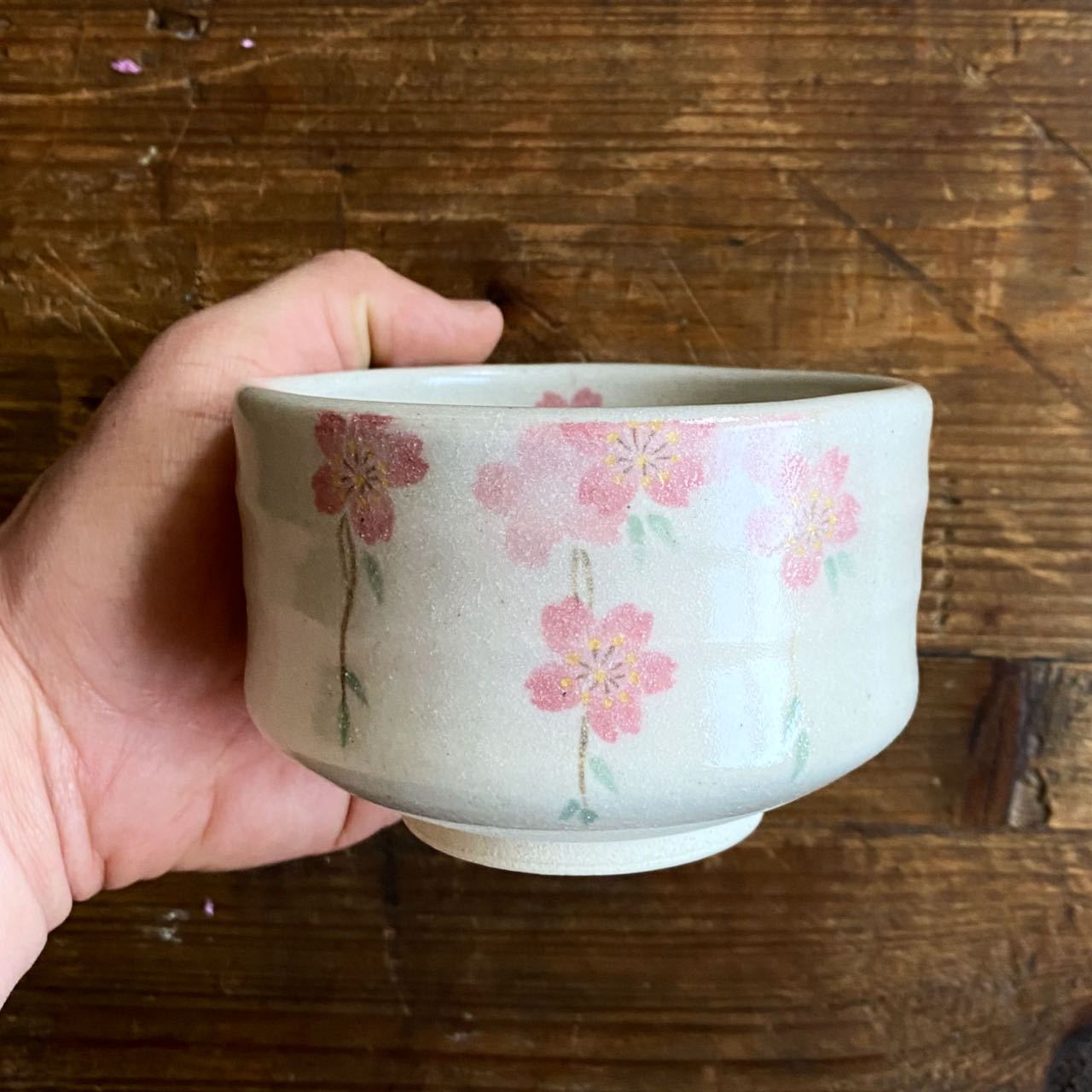 MINOYAKI CHAWAN | White + Sakura - O-FIVE RARE TEA BAR